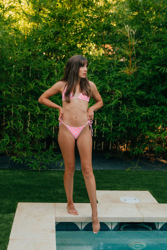 Sunflower Bottom - Pink + White Dots - Wild Flower Swimwear
