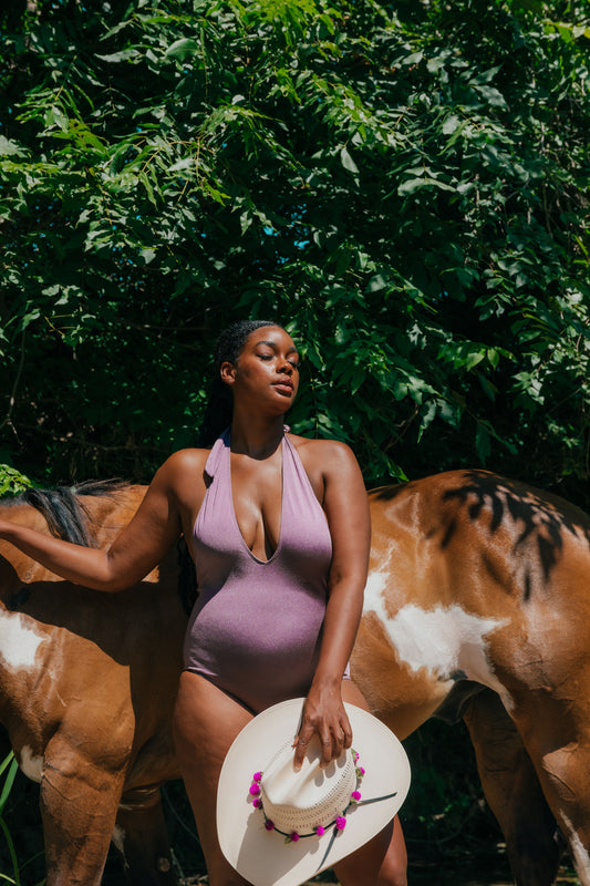 Larkspur One Piece - Lavender - Wild Flower Swimwear